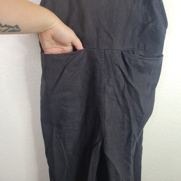 Beaton linen black overalls pants XS HTF! - Picture 4 of 9